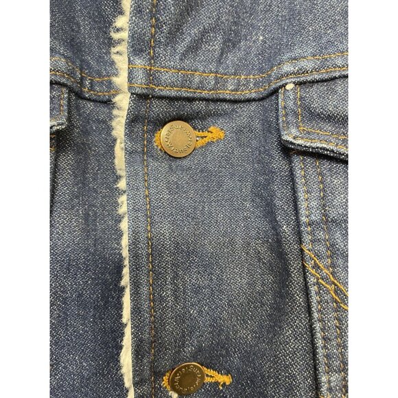New WRANGLER Cowboy Utility Blue Sherpa Lined Denim Western Vest Men's Size XL - Picture 10 of 15